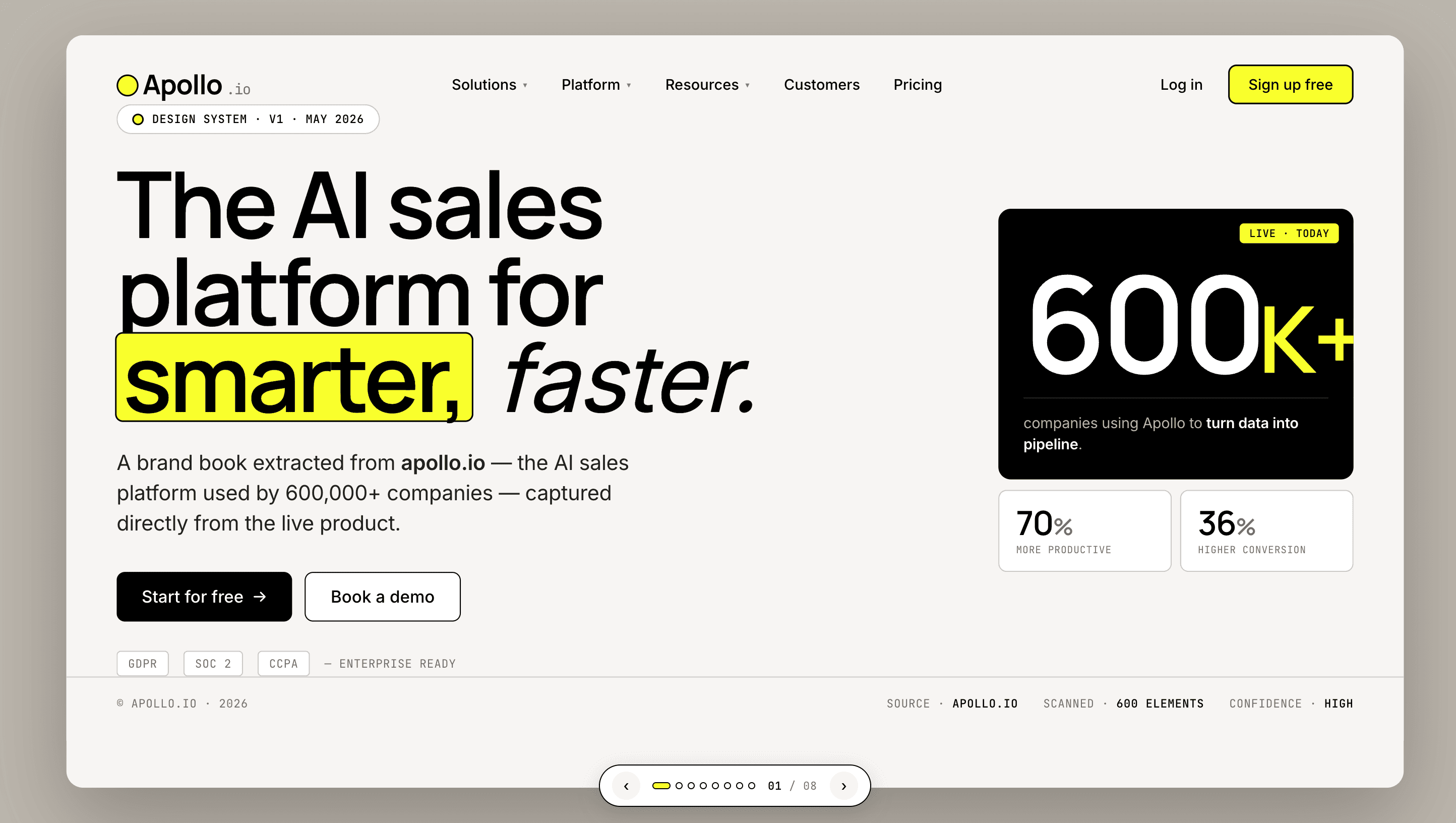 Apollo.io Tailwind website pack preview